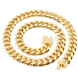 Golden Thick Cuban Chain Stainless Steel Necklace | Gthic.com