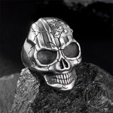 Gothic American Flag Skull Domineering Stainless Steel Ring | Gthic.com