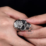 Gothic American Flag Skull Domineering Stainless Steel Ring