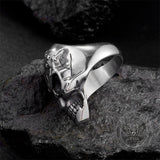 Gothic American Flag Skull Domineering Stainless Steel Ring | Gthic.com