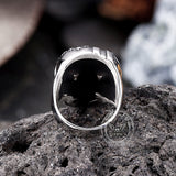 Gothic American Flag Skull Domineering Stainless Steel Ring