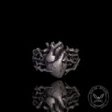 Gothic Anatomical Heart Thorns Sterling Silver Ring | Gthic.com