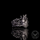 Gothic Anatomical Heart Thorns Sterling Silver Ring