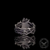 Gothic Anatomical Heart Thorns Sterling Silver Ring