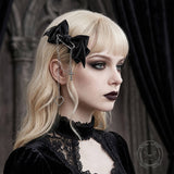 Gothic Bat-Wing Cross Chain Bow Hair Clips | Gthic.com