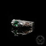 Gothic Bat Diopside Sterling Silver Ring | Gthic.com