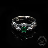 Gothic Bat Diopside Sterling Silver Ring | Gthic.com