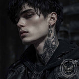 Gothic Bat Skull Stainless Steel Dangle Earrings | Gthic.com