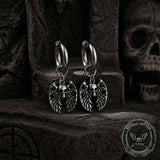 Gothic Bat Skull Stainless Steel Dangle Earrings