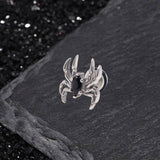 Gothic Black Gem Spider Stainless Steel Animal Earrings | Gthic.com