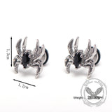Gothic Black Gem Spider Stainless Steel Animal Earrings | Gthic.com