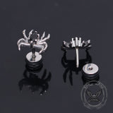 Gothic Black Gem Spider Stainless Steel Animal Earrings | Gthic.com