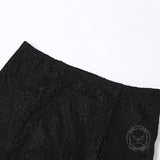 Gothic Black Sheer Lace Side Slit Long Skirt