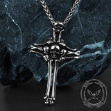 Gothic Bone Skull Stainless Steel Cross Pendant | Gthic.com