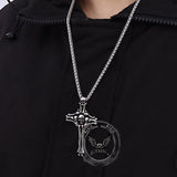 Gothic Bone Skull Stainless Steel Cross Pendant | Gthic.com
