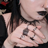 Gothic Bone Stainless Steel Skull Ring  | Gthic.com