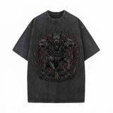 Gothic Cerberus Graphic Vintage Washed T-Shirt