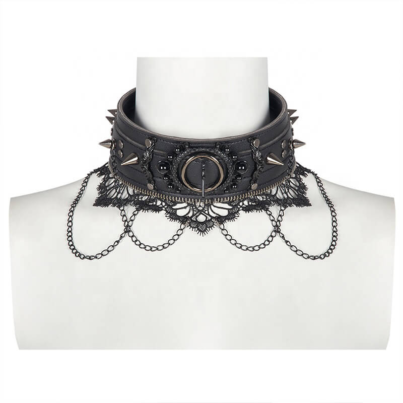 Gothic Feather Design Lace Choker Necklace – GTHIC