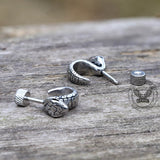 Gothic Cobra Snake Stainless Steel Stud Earrings