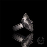 Gothic Cracked Mask Crown Sterling Silver Ring