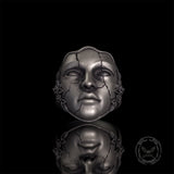 Gothic Cracked Mask Crown Sterling Silver Ring