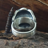 Gothic Cracked Mask Crown Sterling Silver Ring