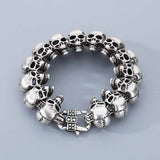 Gothic Cracked Skull Stainless Steel Bracelet