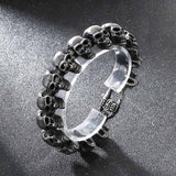 Gothic Cracked Skull Stainless Steel Bracelet