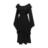 Gothic Crew Neck Solid Color Victorian Dress 01 | Gthic.com