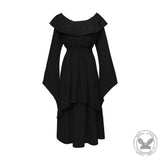 Gothic Crew Neck Solid Color Victorian Dress