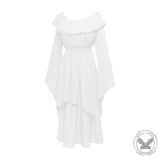 Gothic Crew Neck Solid Color Victorian Dress 02 | Gthic.com