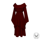 Gothic Crew Neck Solid Color Victorian Dress 03 | Gthic.com
