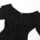 Gothic Crew Neck Solid Color Victorian Dress