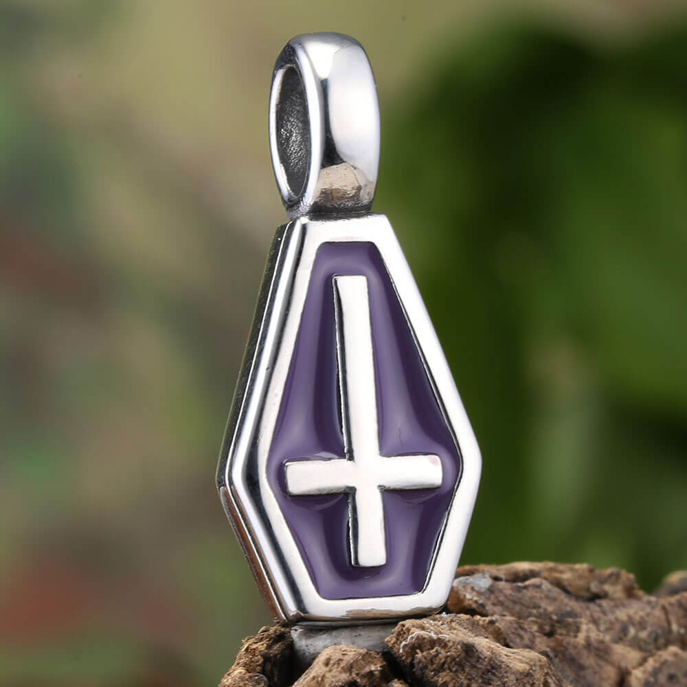 Gothic Cross Coffin Stainless Steel Vampire Pendant – GTHIC
