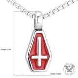 Gothic Cross Coffin Stainless Steel Vampire Pendant