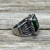 Gothic Crown Stainless Steel CZ Ring