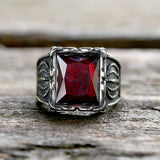 Gothic Crown Stainless Steel CZ Ring