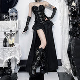 Gothic Dark-Style High-Slit Versatile Long Skirt