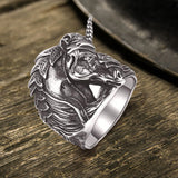 Gothic Dark Style Unicorn Stainless Steel Ring 01 | Gthic.com