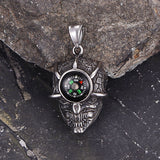 Gothic Demon Eye Compass Skull Stainless Steel Pendant