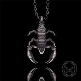 Gothic Demon Scorpion Sterling Silver Skull Pendant