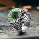 Gothic Devil Eye Fierce Wolf Stainless Steel Ring 01 | Gthic.com