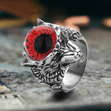 Gothic Devil Eye Fierce Wolf Stainless Steel Ring