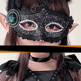 Gothic Devil Queen Costume Eye Mask Belt Dress Set