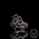 Gothic Devil's Eye Claw Biker Sterling Silver Ring | Gthic.com