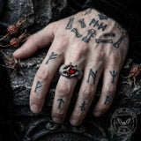 Gothic Dragon Claw Gemstone Sterling Silver Ring | Gthic.com