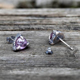 Gothic Dragon Claw Stone Sterling Silver Stud Earrings