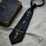 Gothic Dragon Cross Titanium Shirt Tie