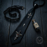 Gothic Dragon Cross Titanium Shirt Tie | Gthic.com
