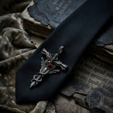 Gothic Dragon Cross Titanium Shirt Tie
